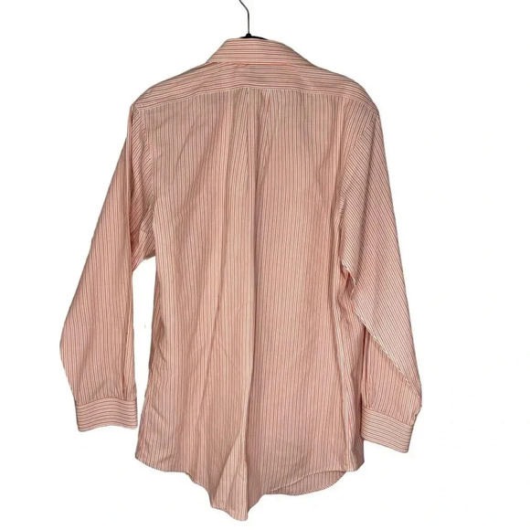 Brooks Brothers Men's Orange Striped Button-Down Shirt Size 15 - Picture 10 of 10